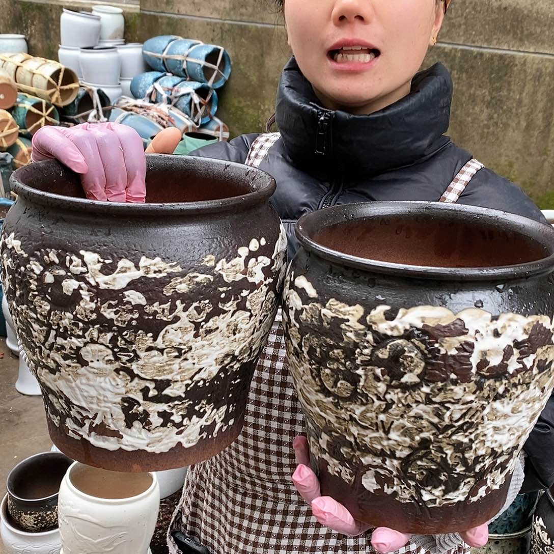 红泥花盆正品口19高20