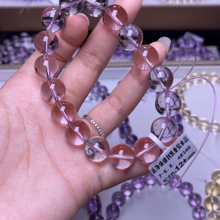 未镶嵌手串紫晶粉头玻利维亚