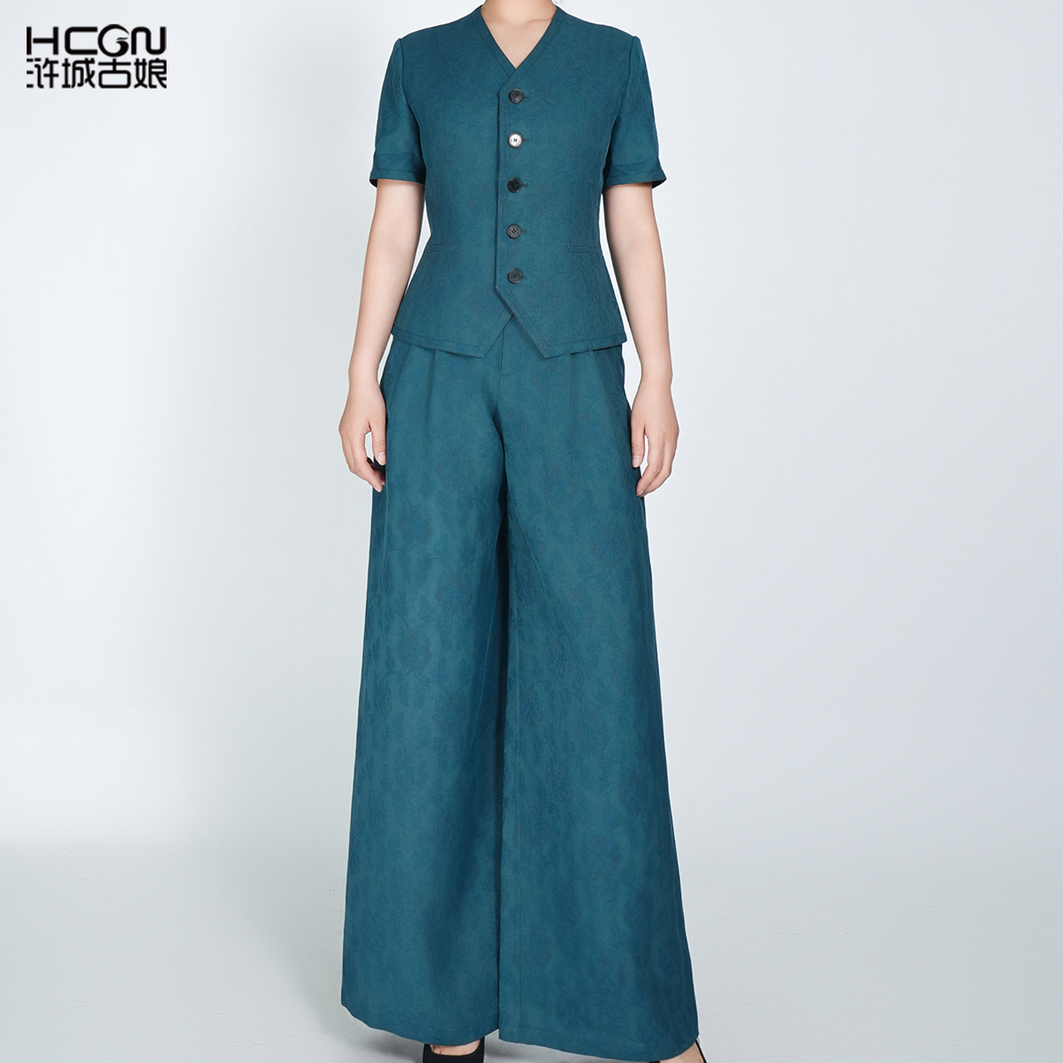 浒城古娘国风桑蚕丝气质香云纱女禾悦套装HBSS050560+HBSS050561