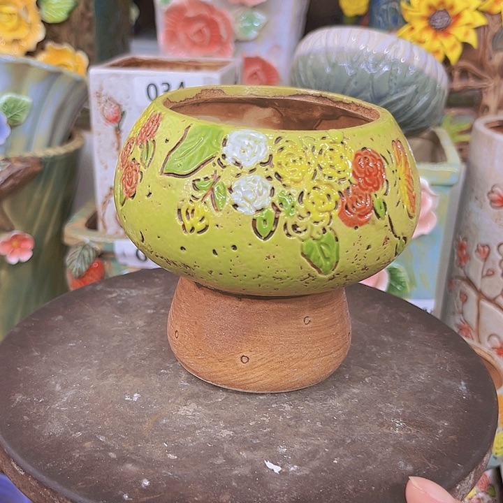 紫砂花盆粗陶材质与多肉花盆