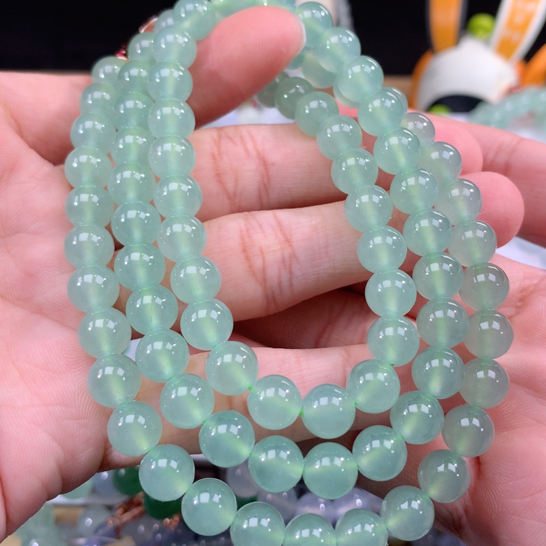 翡翠手链未镶嵌卡8m m