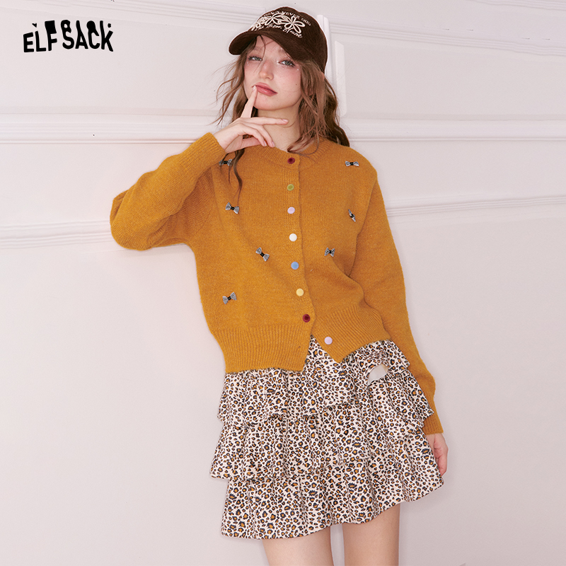 2169【金拐子】妖精的口袋圆领毛衣减龄百搭甜美秋冬短款宽松针织