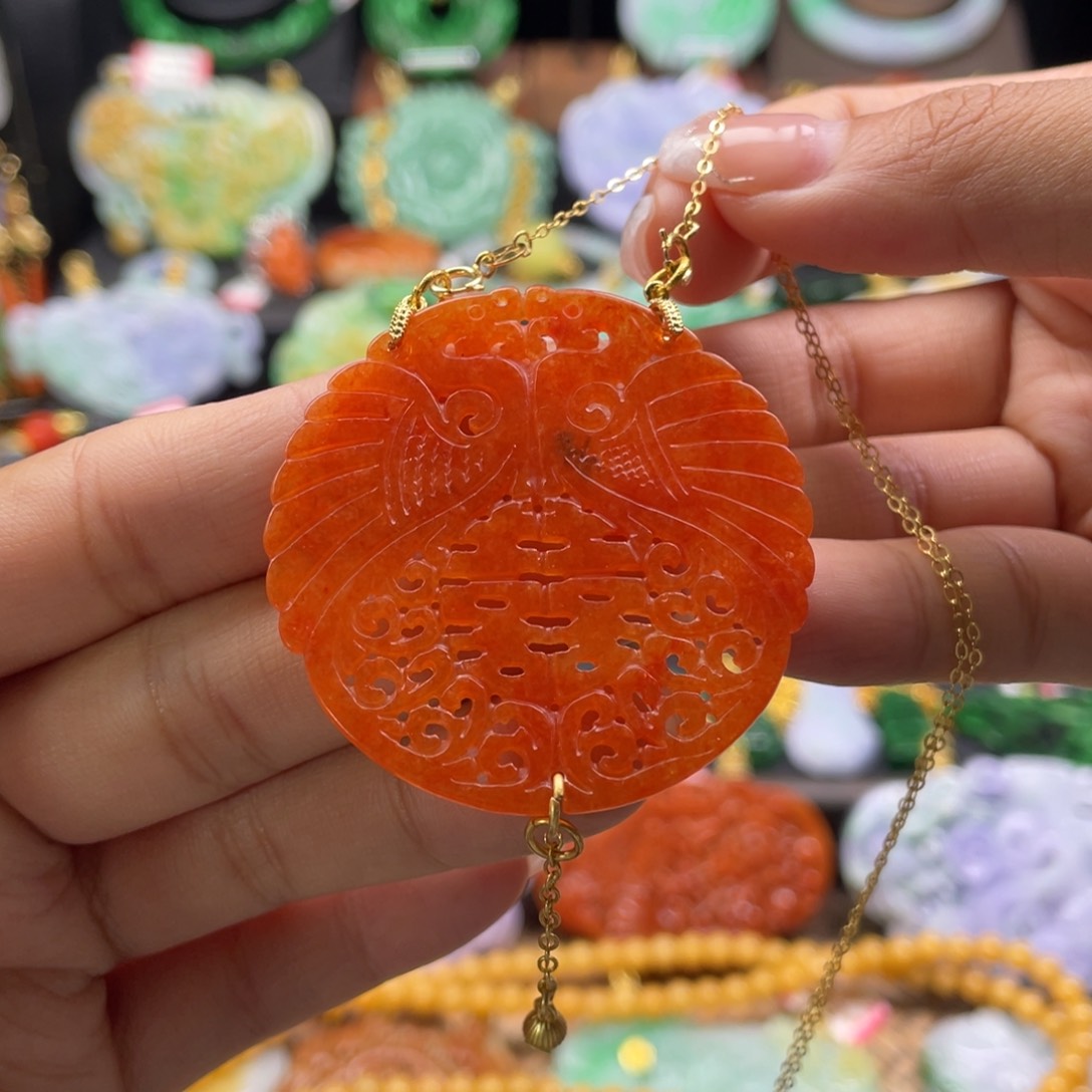 画***画翡翠未镶嵌颈饰代编织