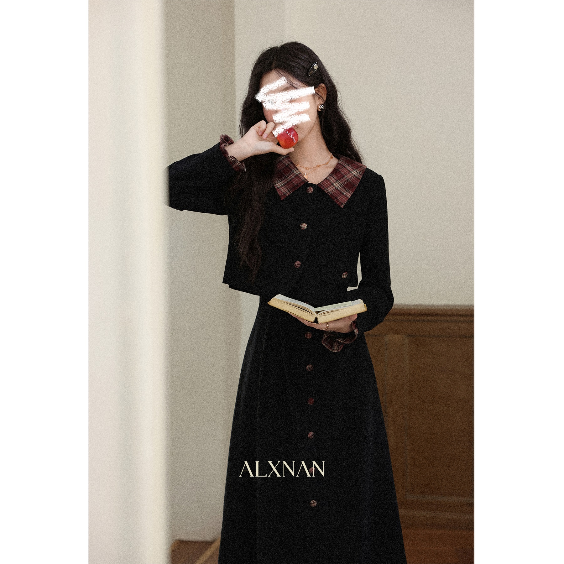 现货【品牌撤柜款ZB】法式黑色显瘦气质时尚黑色短外套L57106