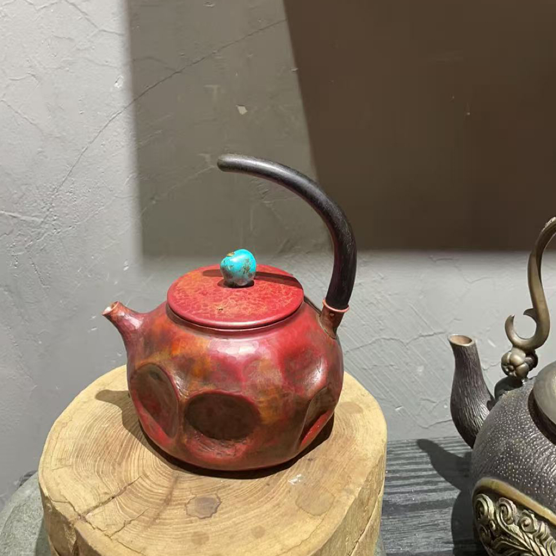 一张打紫铜铜壶金属煮水器