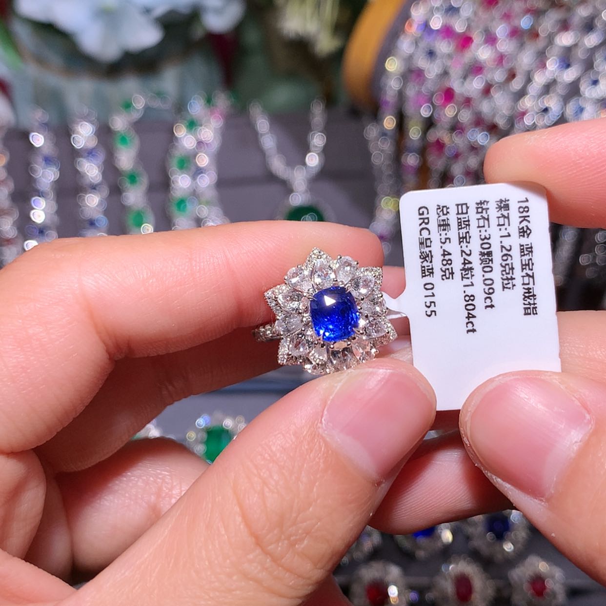 【闪购商品】蓝宝石戒指18K金镶嵌