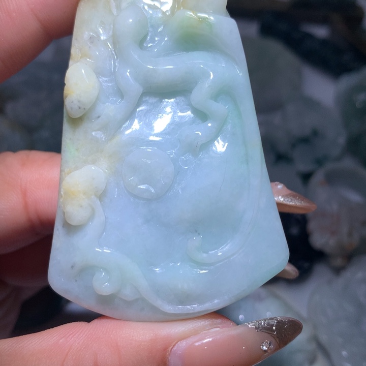 翡翠未镶嵌颈饰保真天然A货翡翠