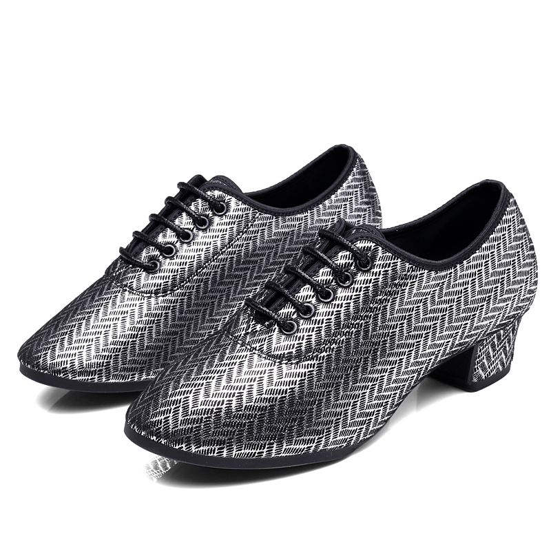 海云丹斯③708低帮银色树叶纹时尚休闲四季款广场舞交谊舞教师鞋