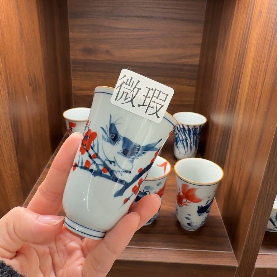 釉下手绘茶具微瑕