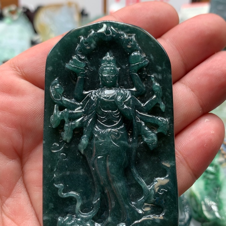 翡翠颈饰未镶嵌保真天然a货翡翠