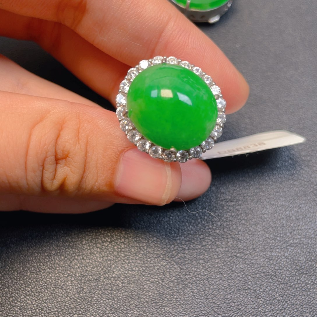 翡翠银S925镶嵌吊坠(不含链)