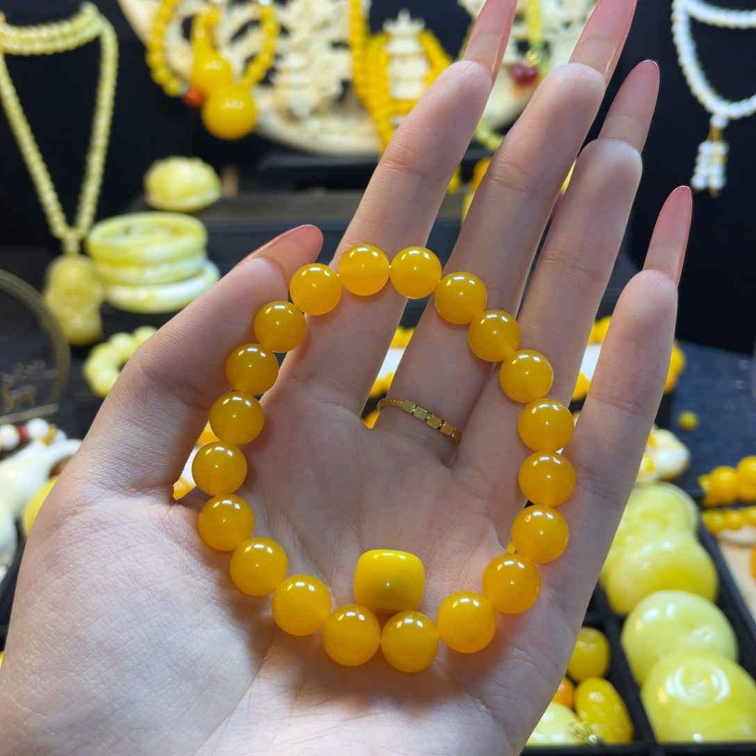 风***曳鸡油黄浅飘花款卡10单珠16颗➕老型卡12单珠一颗