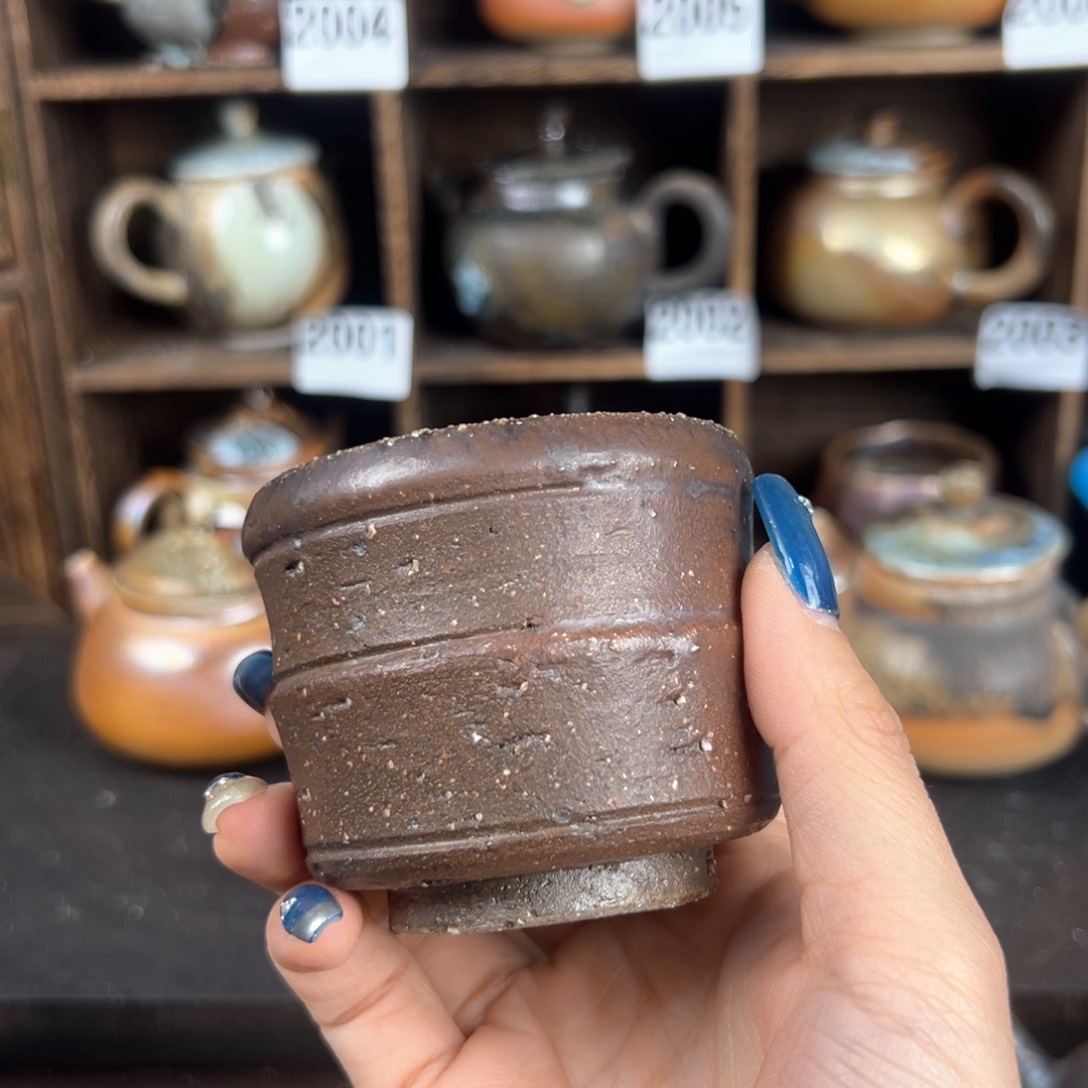 杯柴烧茶器铁胎主人杯