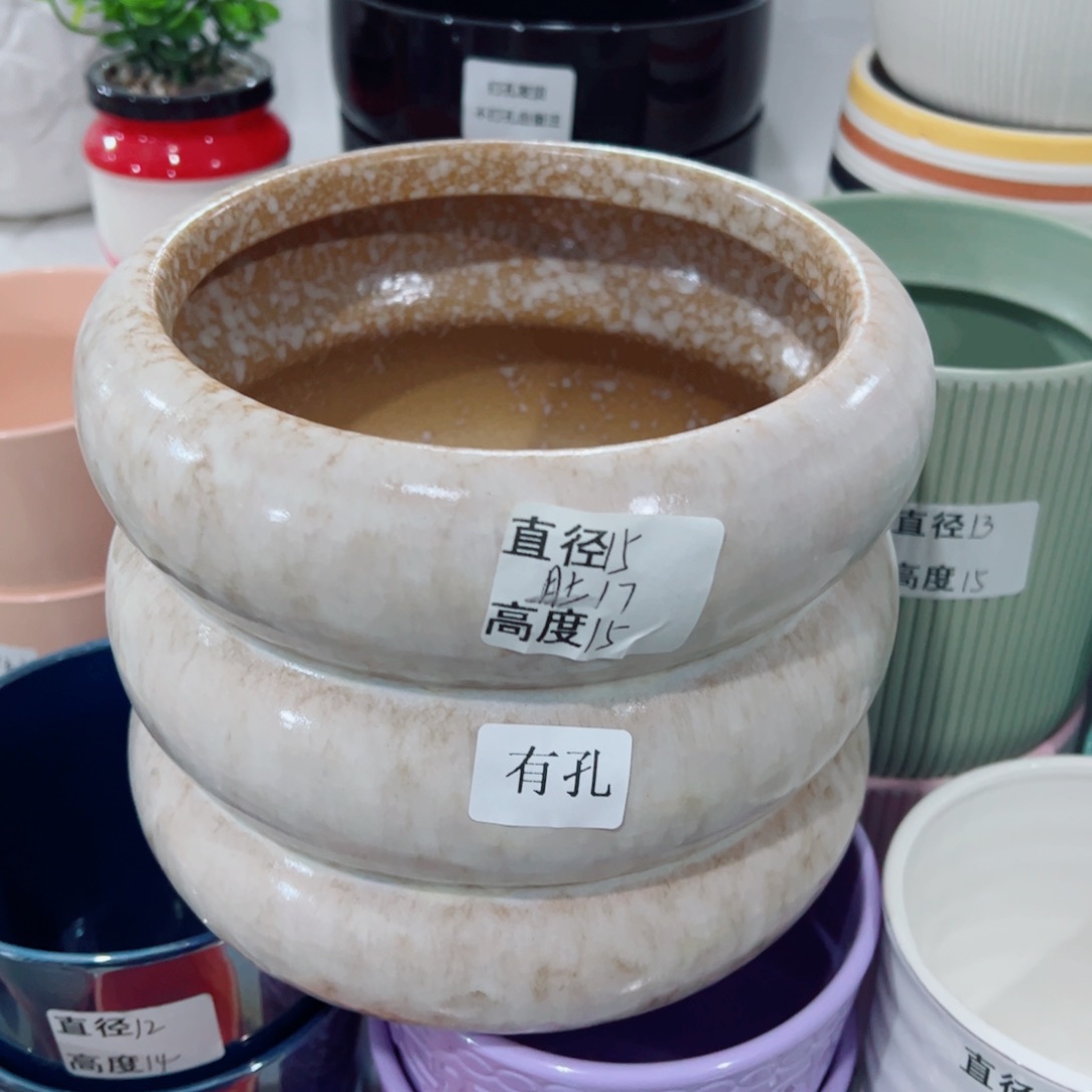 有孔，陶瓷花盆满10米包邮发货