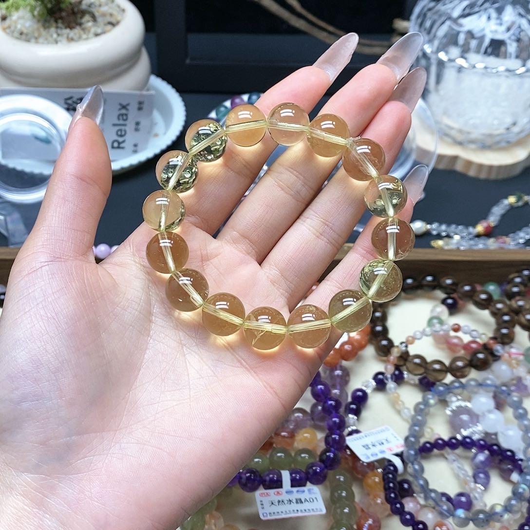 水晶手链未镶嵌黄水晶13m手串