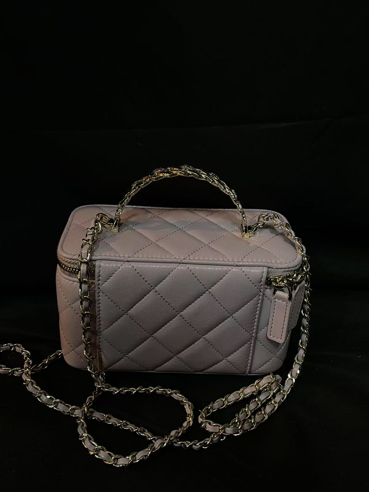 LQ-WITH-QUEEN真皮女包镜盒子浅紫色-2