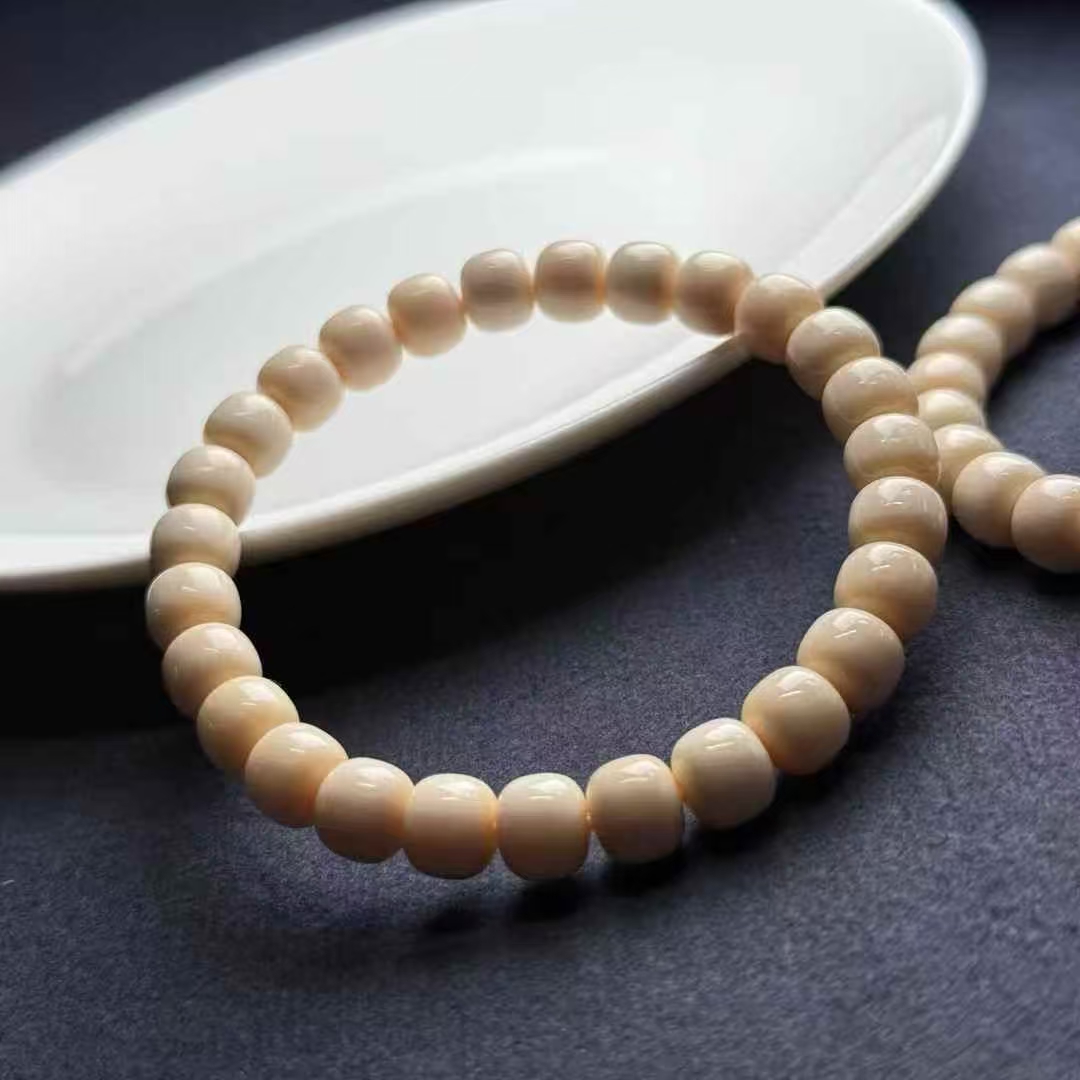 猛犸象牙玉龙极润5A老型文玩手串全品无暇毕业级一等冰料8*7规格