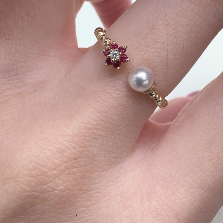 海水珍珠戒指18K金镶嵌