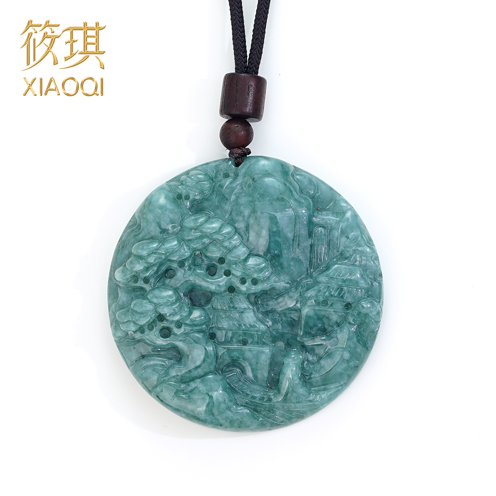 孤品翡翠圆牌山水11452（Joyce娇姐）