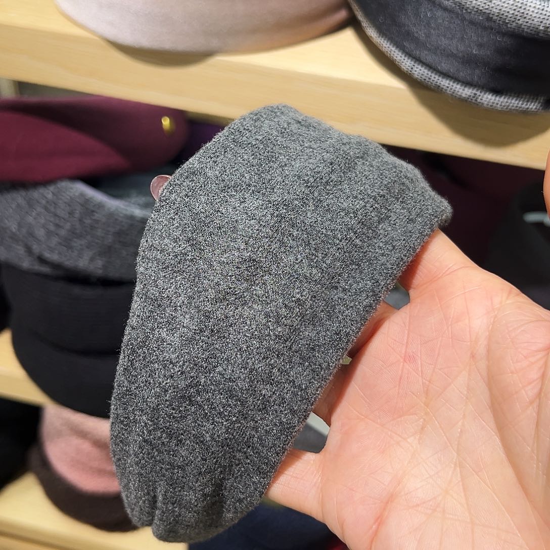 皮质非金属灰色光板发箍