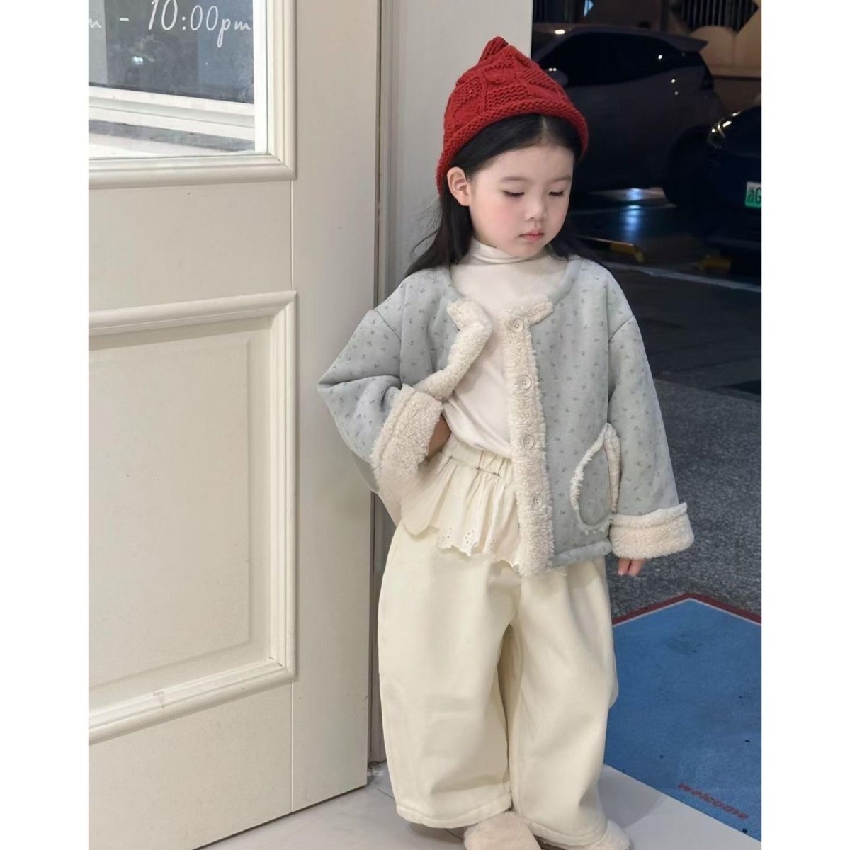 女童外套2025新款冬季儿童时髦百搭防寒保暖碎花上衣女孩加厚衣服