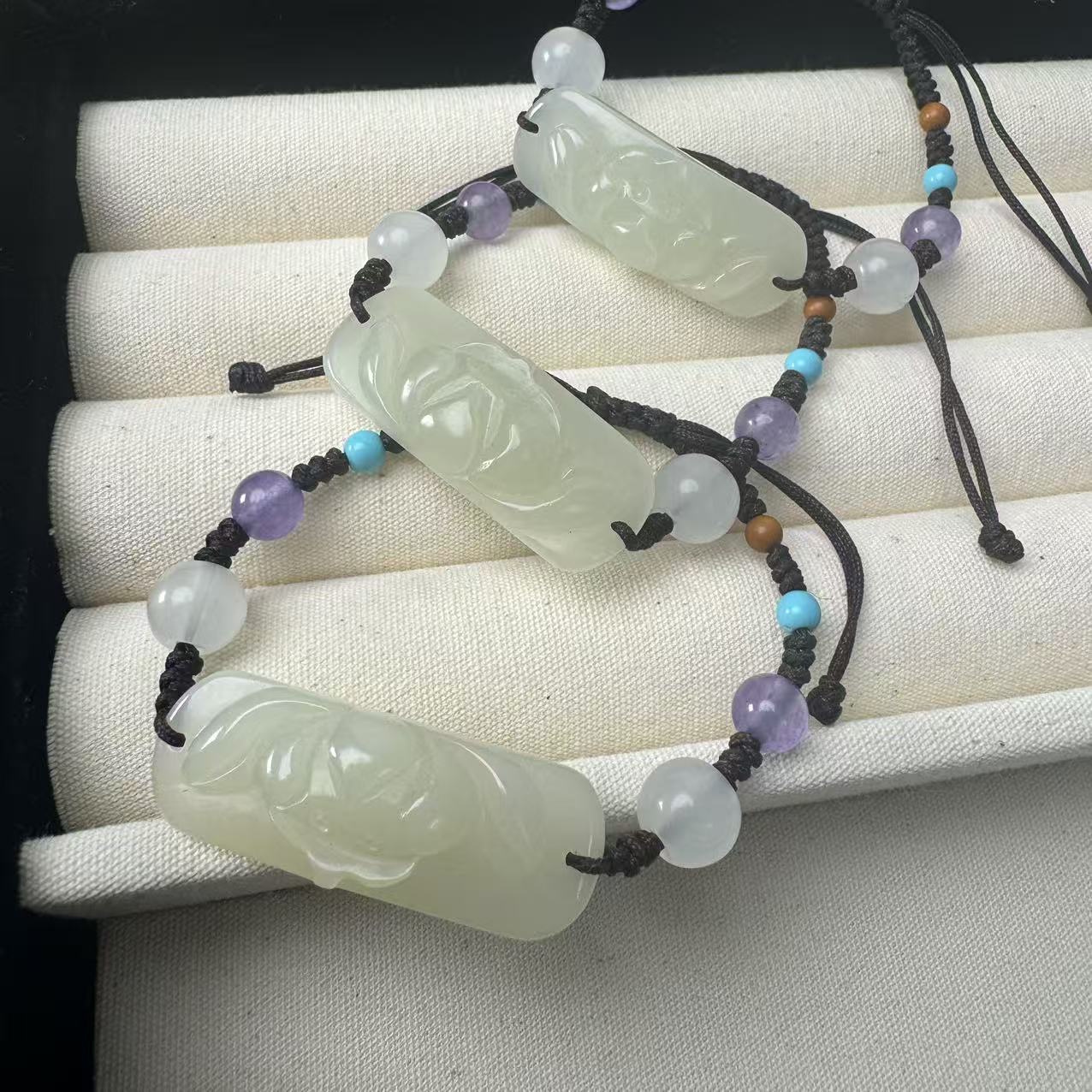 和田玉经典百搭晴水手工莲花手牌多样性发货拍一发一