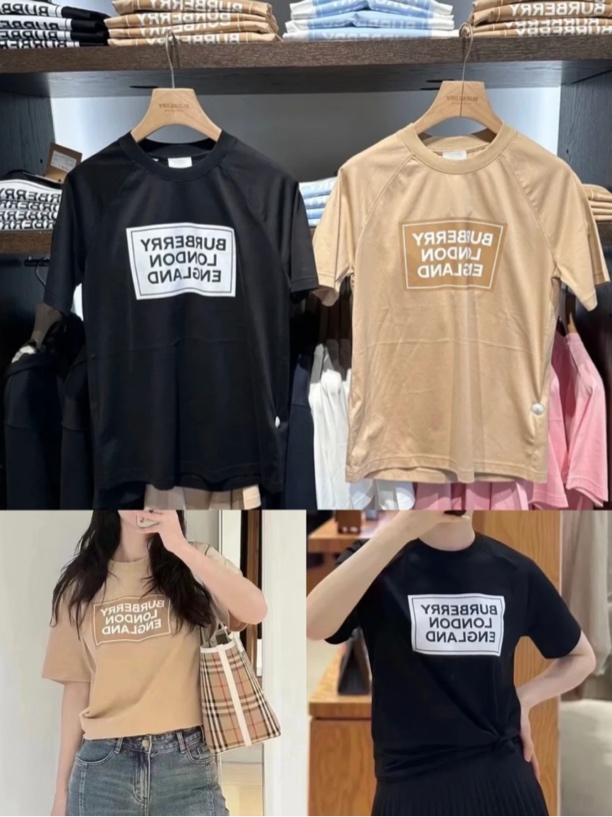 未使用 BURBERRY/博柏利 印花字母logo女款T恤 偏宽松版