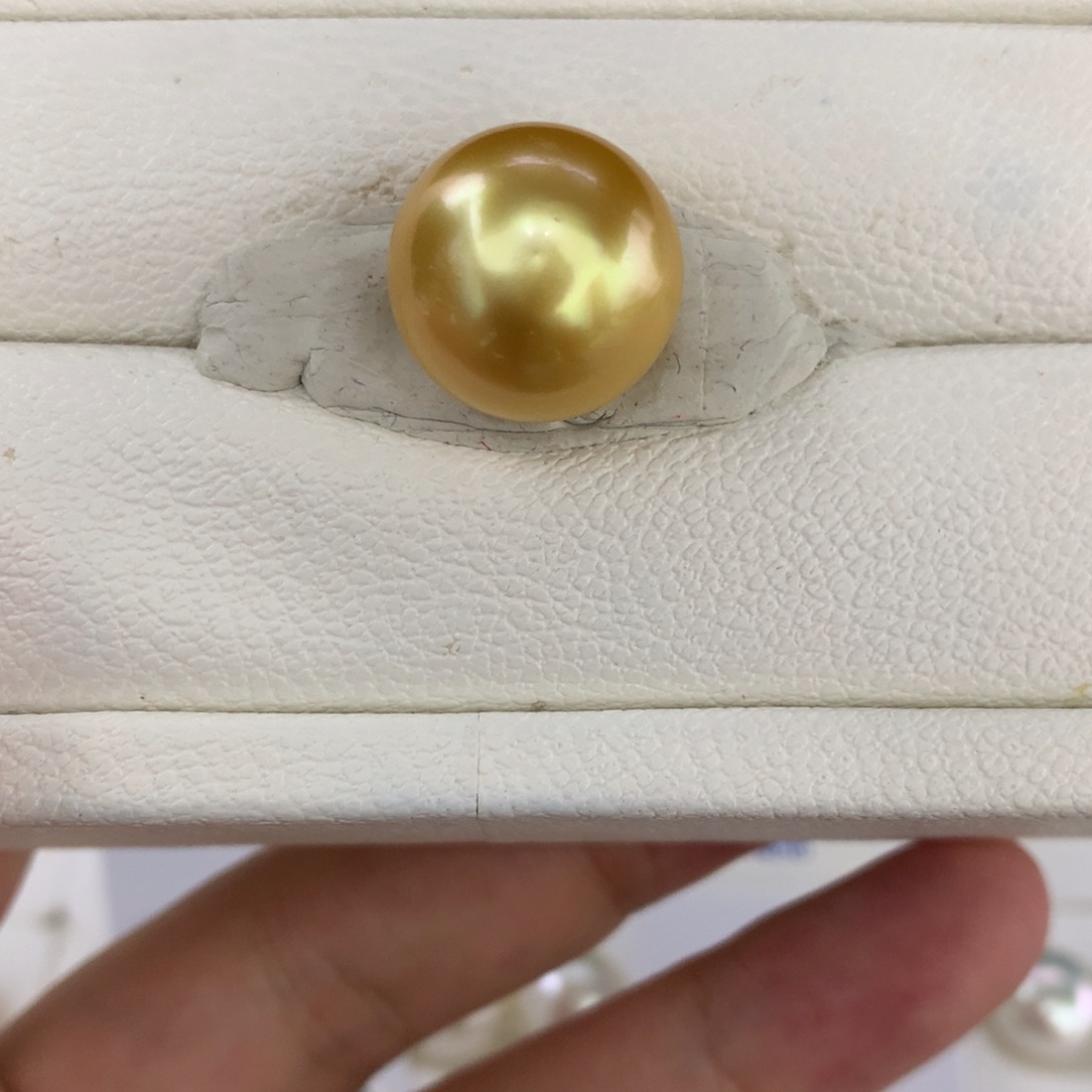 未镶嵌裸珠海水珍珠16.1mm茶浓金炫彩裸珠
