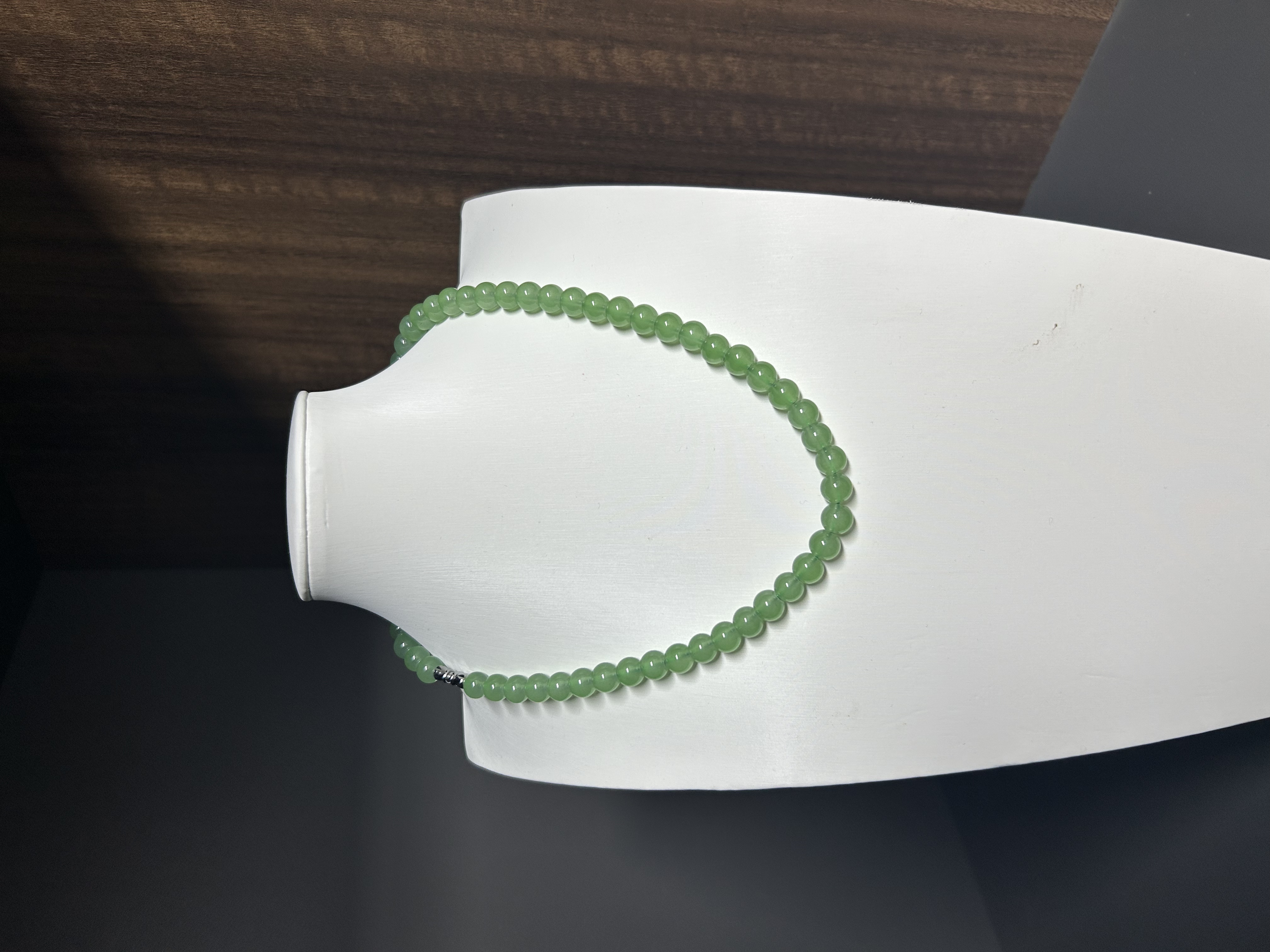 天然高端鸭蛋青项链58颗卡8mm