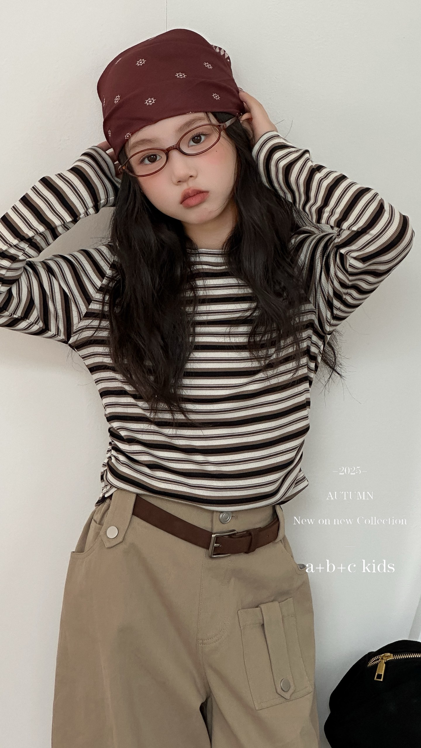 条纹T恤衫工装裤套装洋气韩版女女童套头休闲打底衫裤子两件套