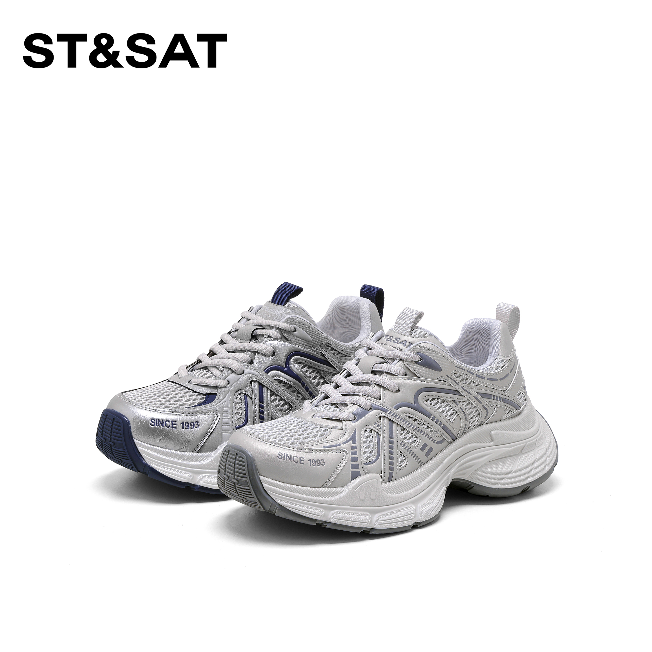 St&Sat/星期六网面厚底增高老爹鞋2025秋季新款百搭休闲运动鞋