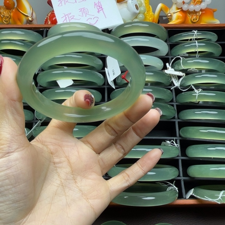 橙***味岫玉未镶嵌手镯岫玉