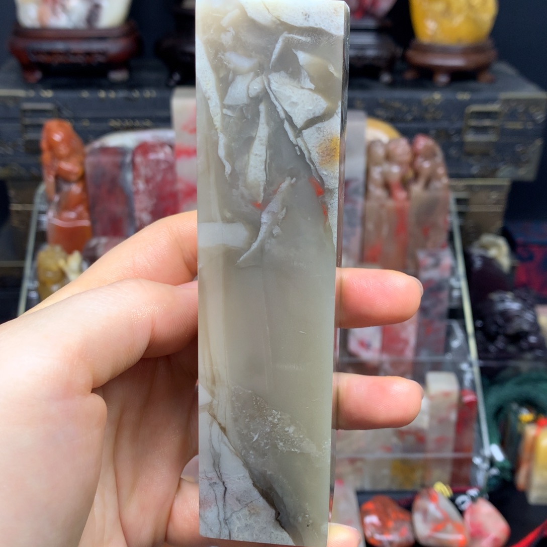 印石巴林石鸡血石大尺寸印章3