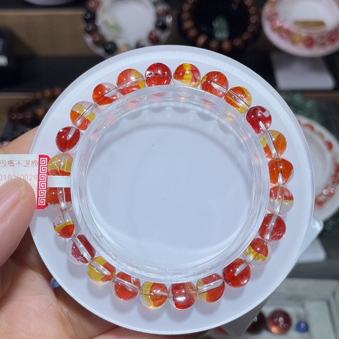 水晶手链未镶嵌锦鲤胶花手串