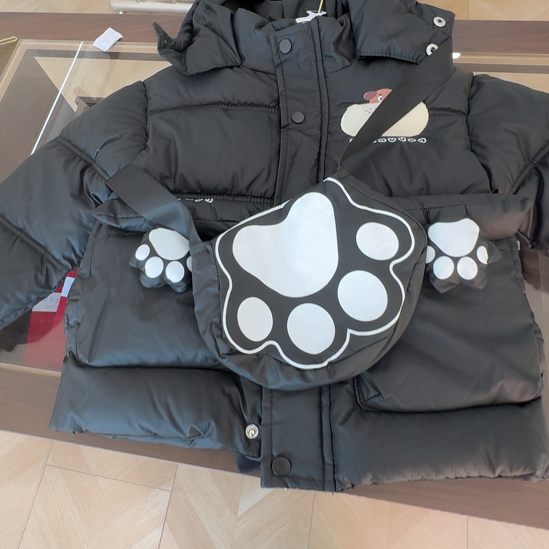 黑色棉服110尺码 