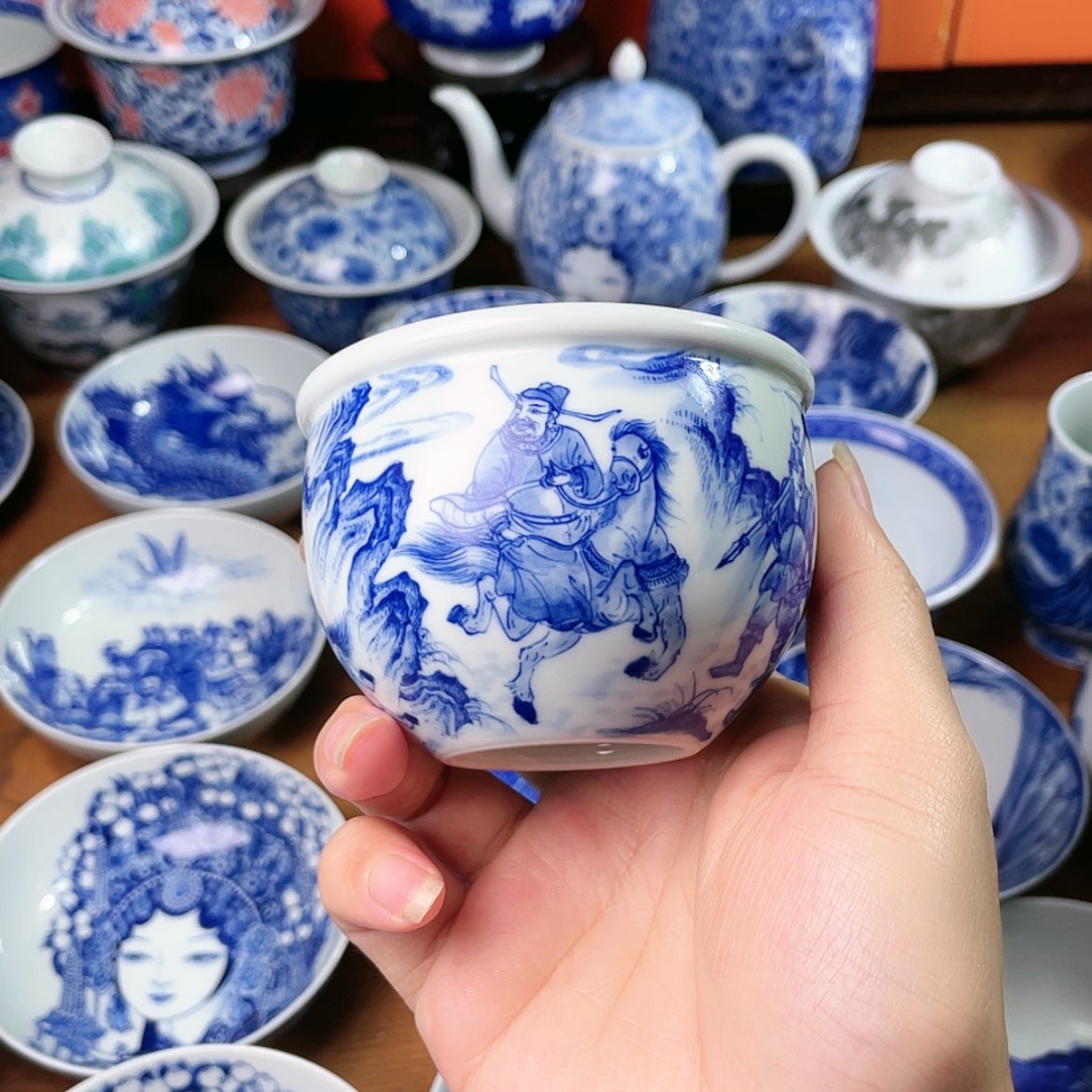 【闪购商品】杯玉***串全手工手绘景德镇