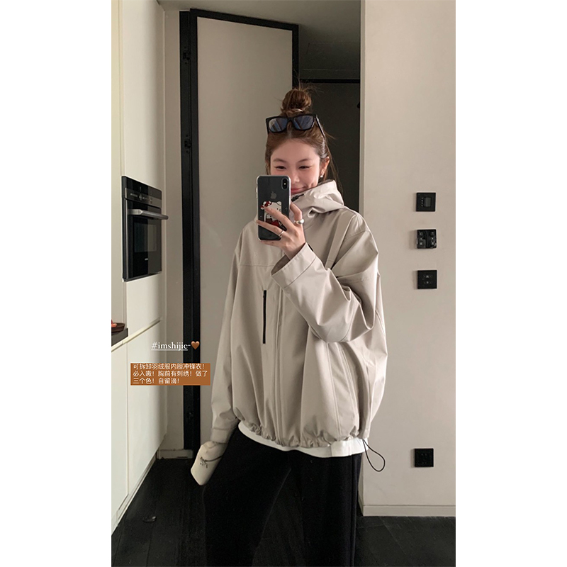 im向 三合一冲锋衣女90白鸭绒可拆羽绒内胆保暖外套