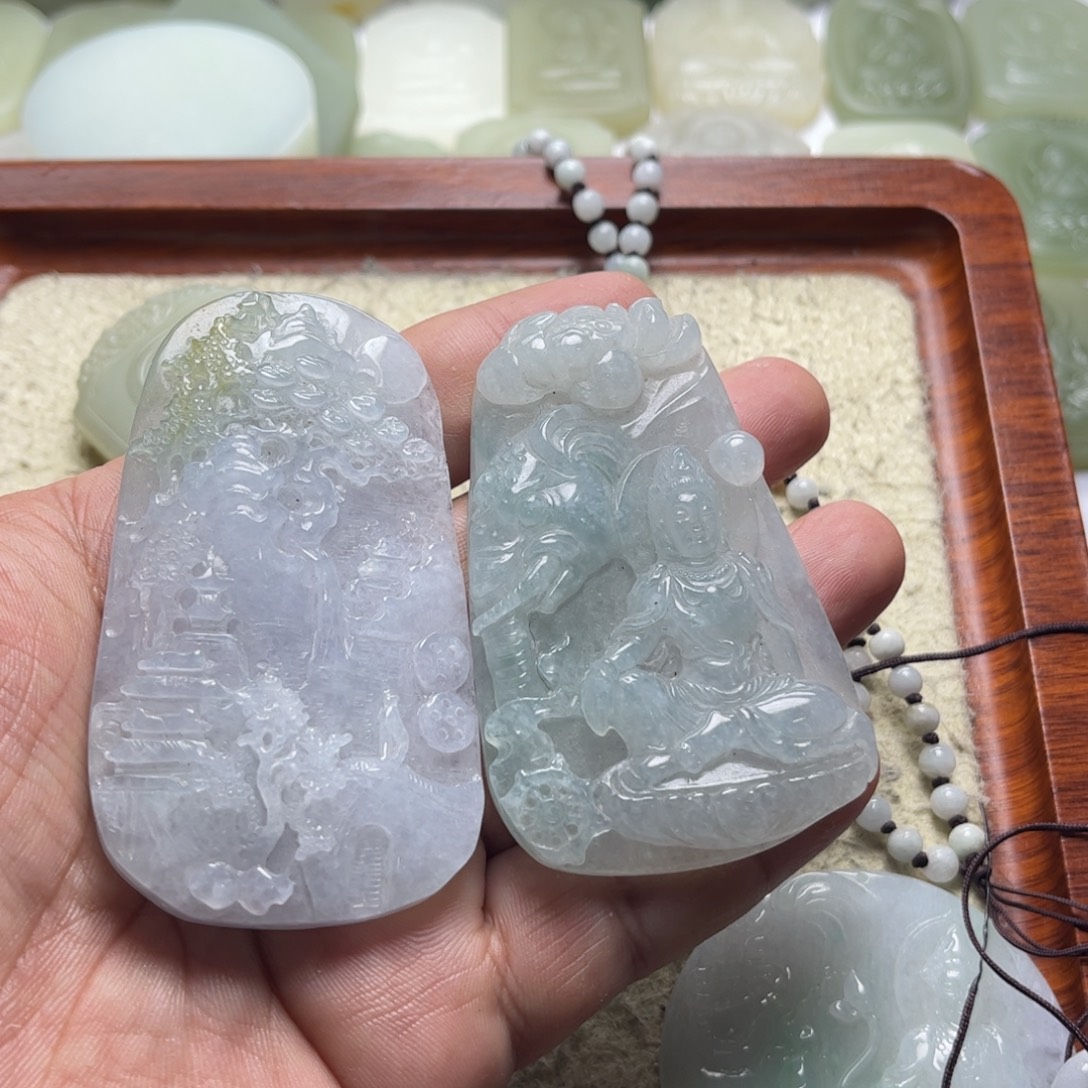 b***范定制翡翠未镶嵌打孔精抛光