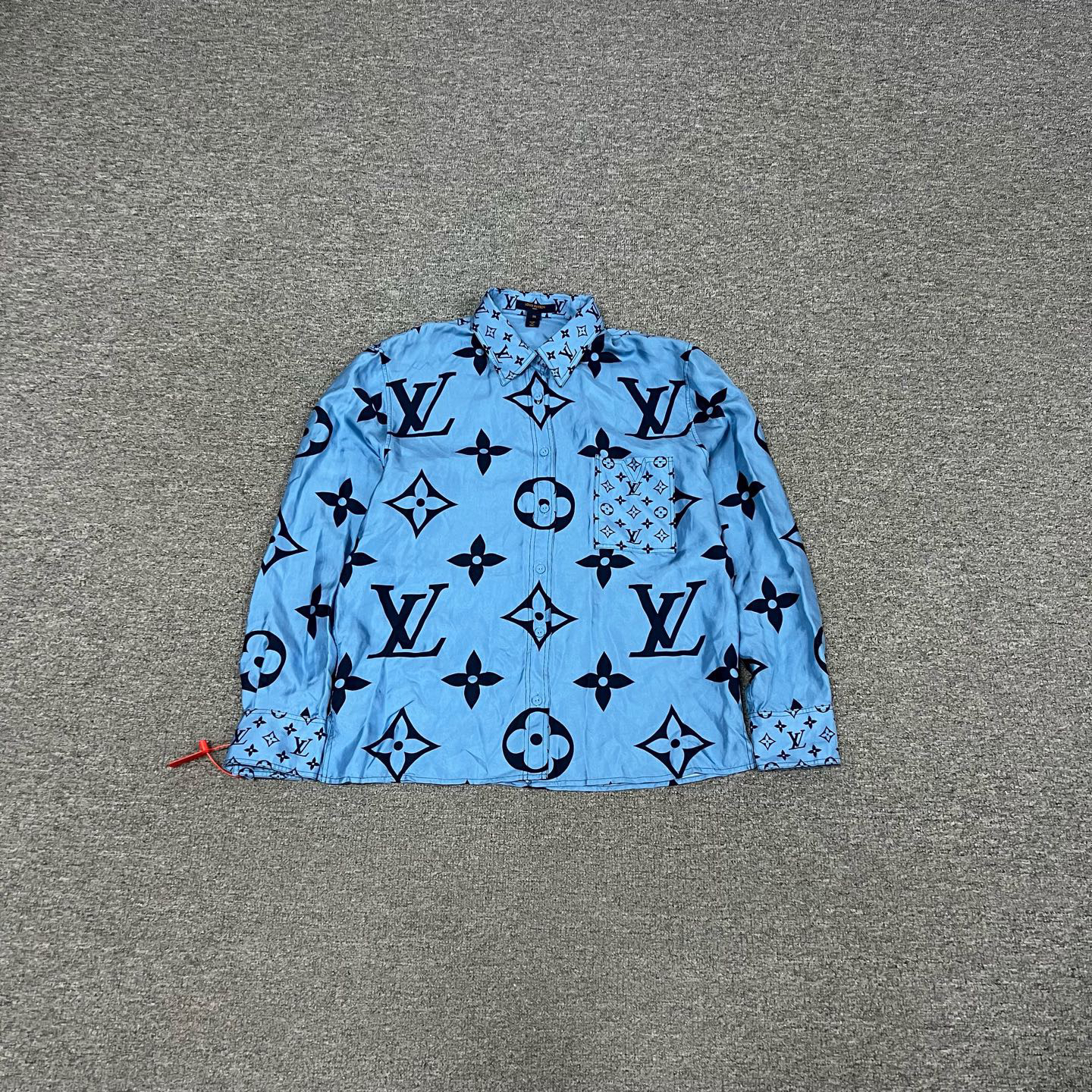 99新 LouisVuitton/路易威登 蓝色 满印老花 真丝衬衫 38码