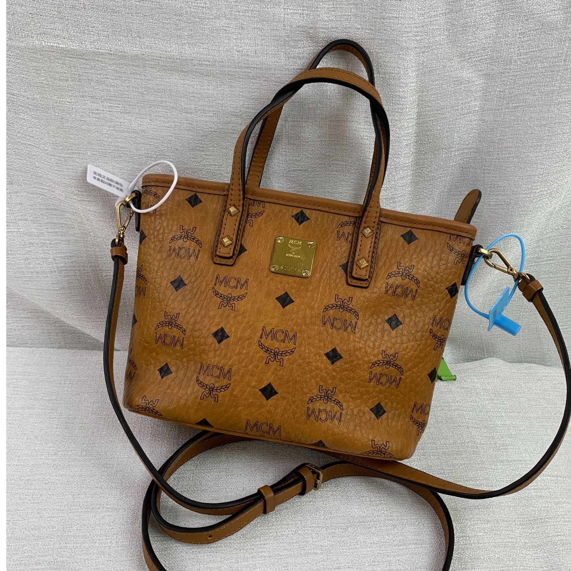 95新 MCM 干邑色菜篮子包/SD10824510/4510