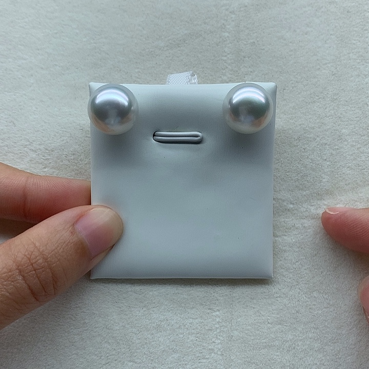 海水珍珠耳钉银S925镶嵌海水冷光澳白耳钉12-13