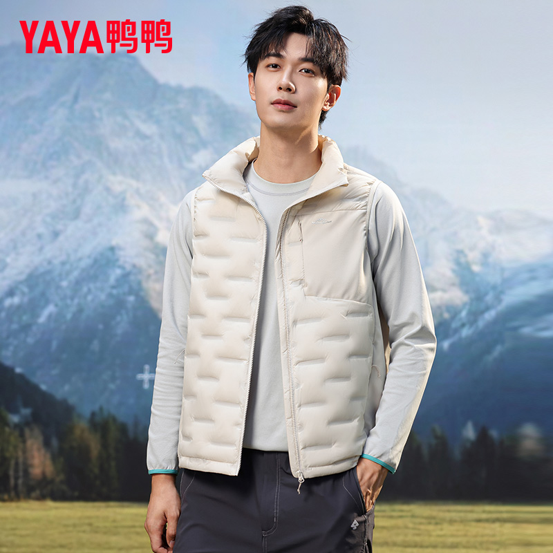 YAYA/鸭鸭羽绒短款薄款外穿收口袖休闲男士运动时尚外套马甲