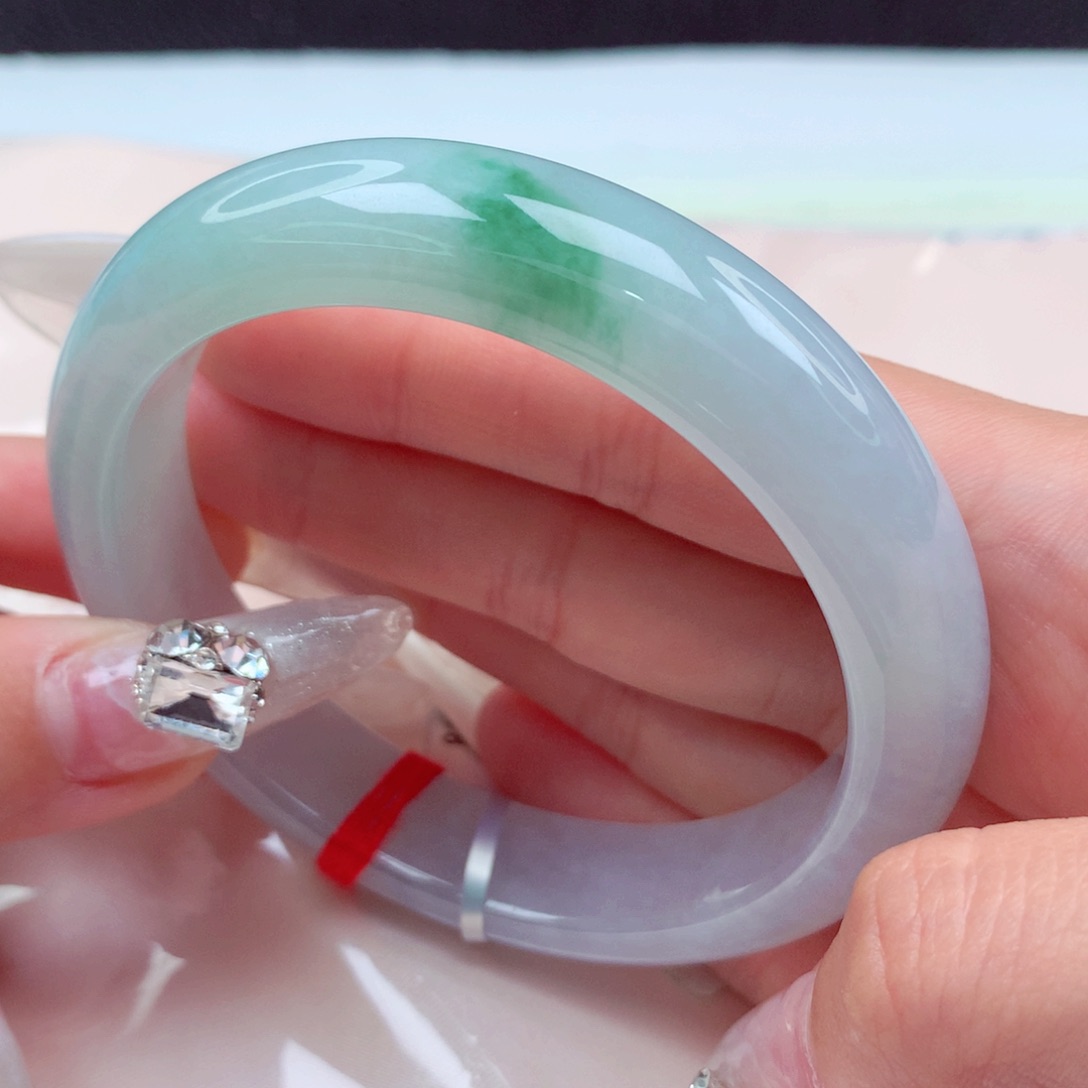 翡翠手镯未镶嵌天然缅甸翡翠A货手镯45号