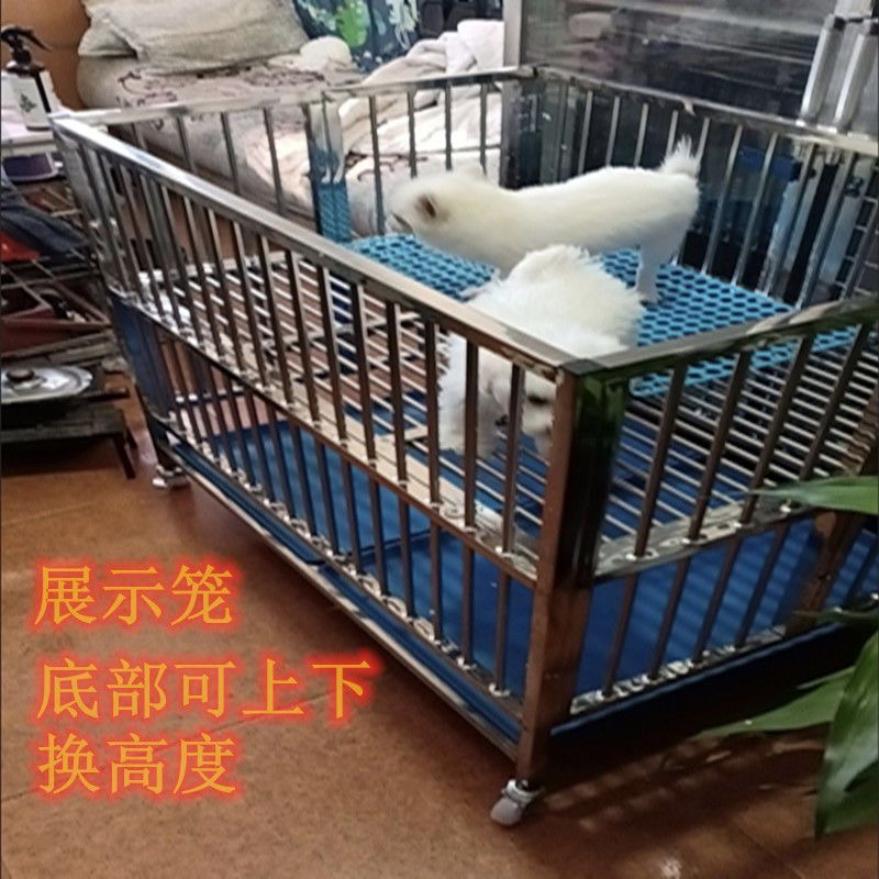 加厚不锈钢可折叠中大型犬笼结实耐用带厕所适合家用