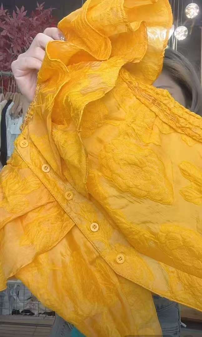 欧街 -排扣提花短袖05162