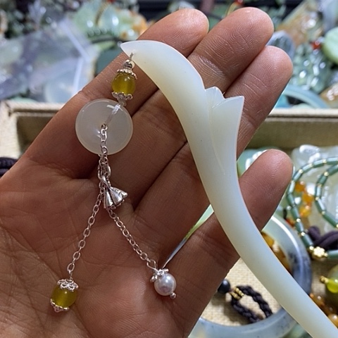 岫玉发饰未镶嵌发簪