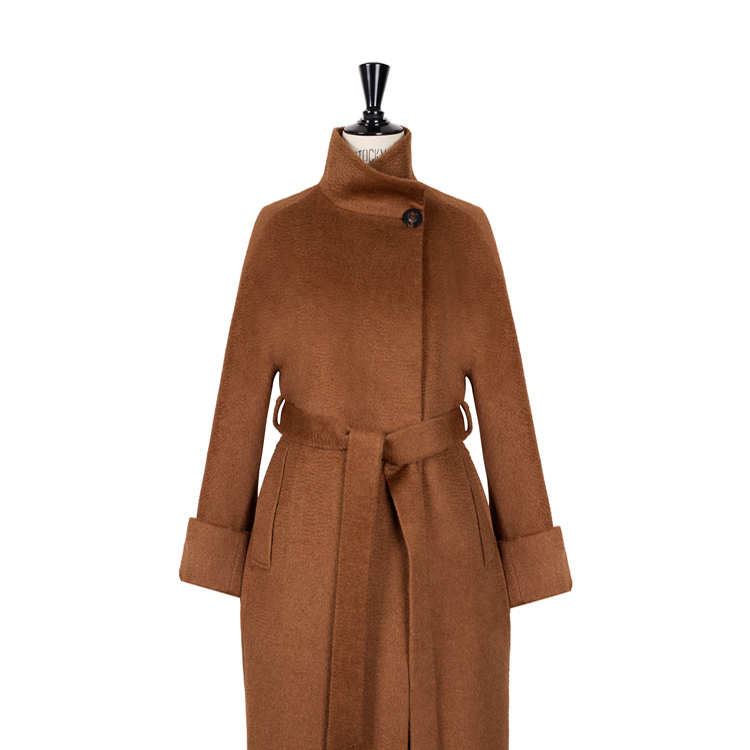 希琳【高奢品质】羊驼毛水波纹大衣CD2167667