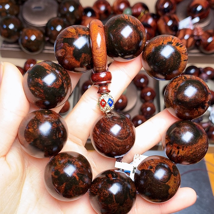 花梨木类手串/手链霞*老挝花梨风化料土埋料2.5