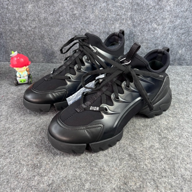 95新 DIOR/迪奥 D-Connect 纯黑系带老爹鞋 38.5码 YLP2306