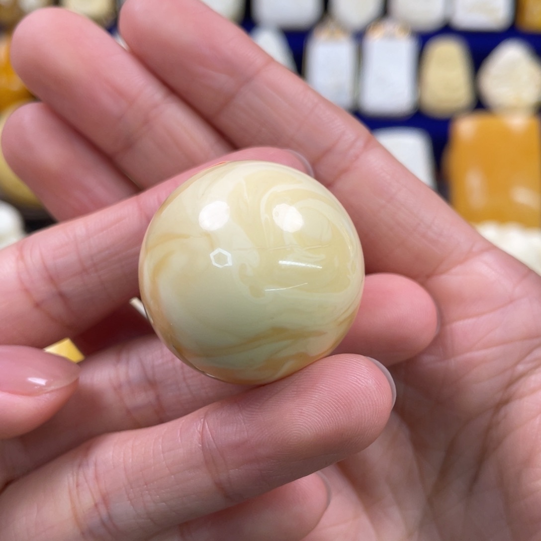蜜蜡裸石未镶嵌琥珀蜜蜡珠子卡30.3mm